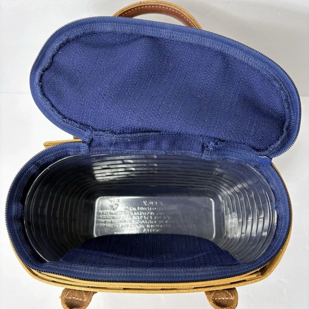 2003 Signed Longaberger Small Boardwalk Basket Zipper‎ Liner Protector Purse Vtg